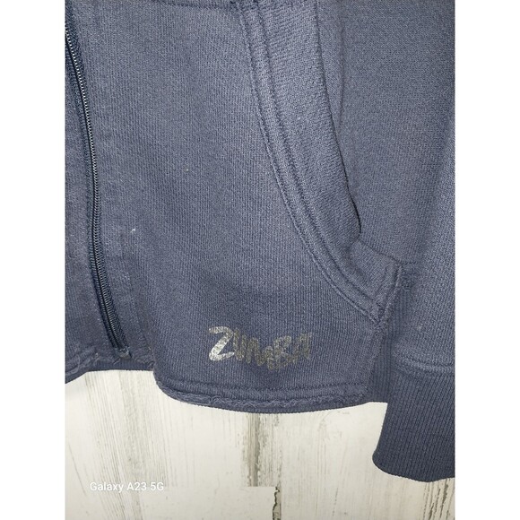 Zumba Wear Mr. Right Navy Blue Full Zip Sweatshirt Jacket Size Medium - Picture 2 of 5